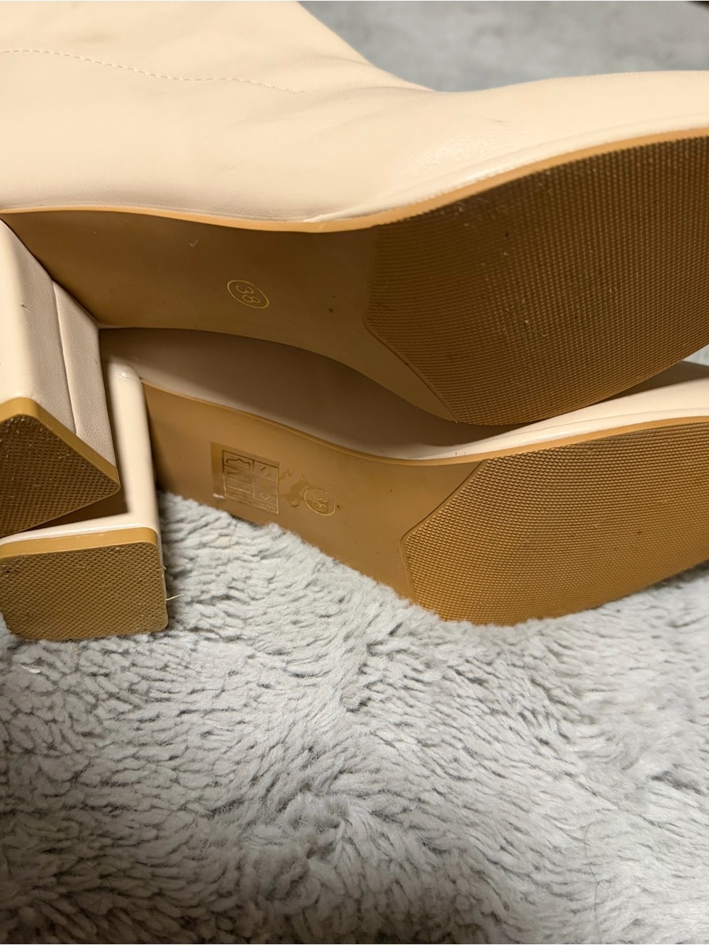 Womens Stretch Mid-Calf Boots in Nude Size 38 - Picture 6 of 7